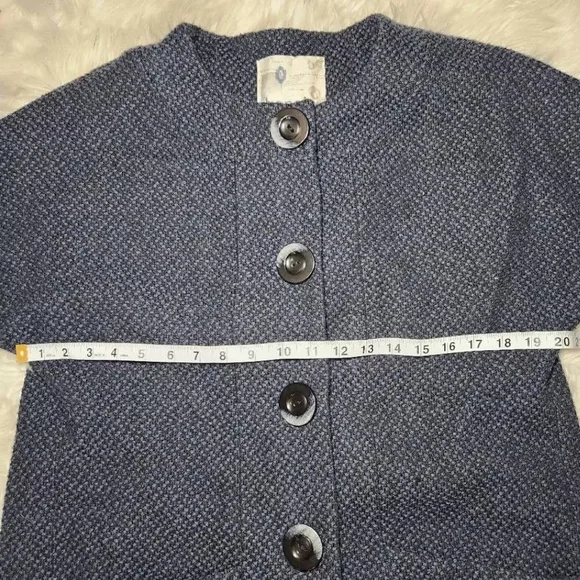 Kensie Navy Tweed Wool Blend Pea Coat - Picture 4 of 8